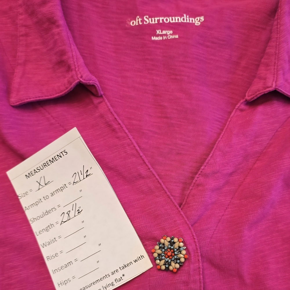 Soft Surroundings Fuchsia Danielle Sleeveless Tunic Tank Sz XL - Picture 5 of 5